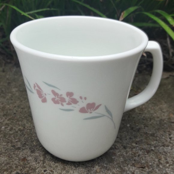 Vintage Mug Corning Ware Pink Tulips Rosemarie - Picture 1 of 8